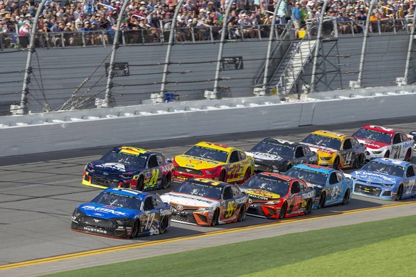 February 2019 Daytona Beach Florida Usa Pack Cars Race Front — Stock Photo, Image