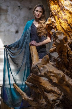 Güzel İspanyol ve Latin esmer manken açık havada Meksikalı bir çiftlikte teşkil etmektedir.