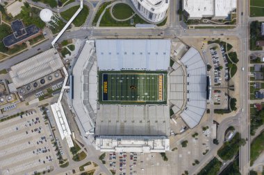 Iowa Üniversitesi Kampüsünde Kinnick Stadyumu Havadan Görünümleri