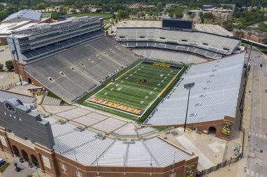 Iowa Üniversitesi Kampüsünde Kinnick Stadyumu Havadan Görünümleri