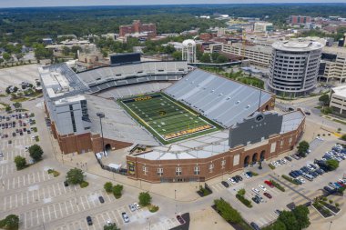 Iowa Üniversitesi Kampüsünde Kinnick Stadyumu Havadan Görünümleri