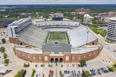 Iowa Üniversitesi Kampüsünde Kinnick Stadyumu Havadan Görünümleri
