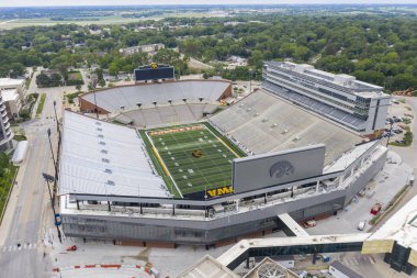 Iowa Üniversitesi Kampüsünde Kinnick Stadyumu Havadan Görünümleri