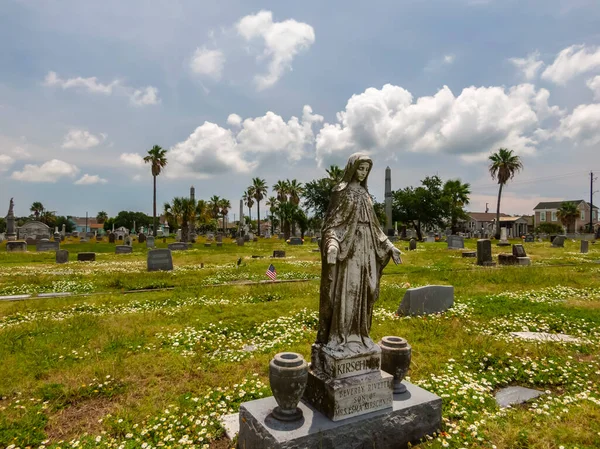 Května 2020 Galveston Texas Usa Letecký Pohled Veřejný Hřbitov — Stock fotografie