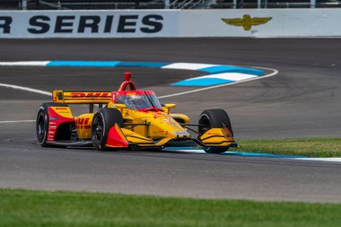 ABD 'nin RYAN HUNTER-REAY (28) Indianapolis, Indiana' daki Indianapolis Motor Yarış Pisti 'nde GMR Grand Prix uygulaması.