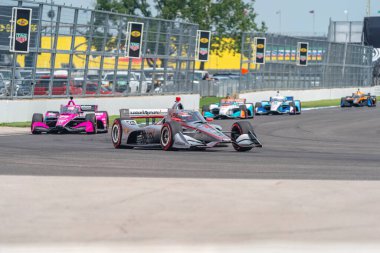 Toowoomba, Avustralya 'dan Will PowER (12) Indianapolis, Indiana' daki GMR Grand Prix yarışında virajlarda yarışacak..