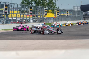 Toowoomba, Avustralya 'dan Will PowER (12) Indianapolis, Indiana' daki GMR Grand Prix yarışında virajlarda yarışacak..