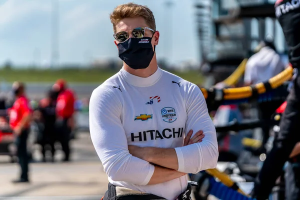 Josef Newgarden Spojených Států Kvalifikuje Pro Iowa Indycar 250S Iowa — Stock fotografie