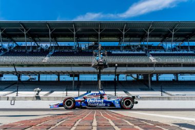 GRAHAM RAHAL (15) Indianapolis 500 için Indianapolis, Indiana 'daki Indianapolis Motor Speedway' de uygulamalar yapmaktadır..