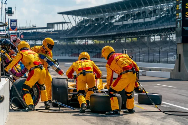 Ryan Hunter Reay Los Estados Unidos Trae Coche Para Servicio — Foto de Stock