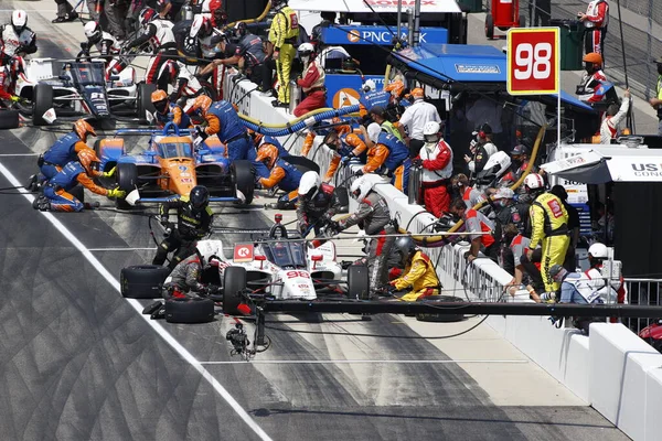 Los Equipos Ntt Indycar Series Toman Pista Para Competir Por — Foto de Stock