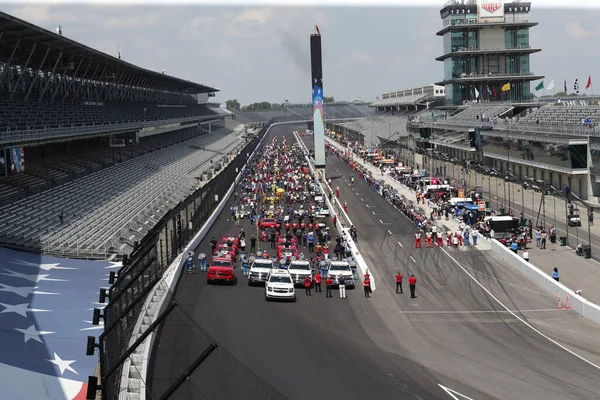 Bandera Verde Cae Indianapolis 500 Indianapolis Motor Speedway Indianapolis Indiana — Foto de Stock