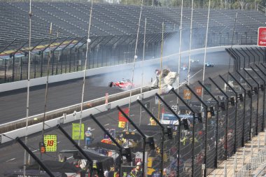 NTT IndyCar Serisi takımları Indianapolis 'teki Indianapolis 500 için Indianapolis Motor Yarış Pistine gidiyor..