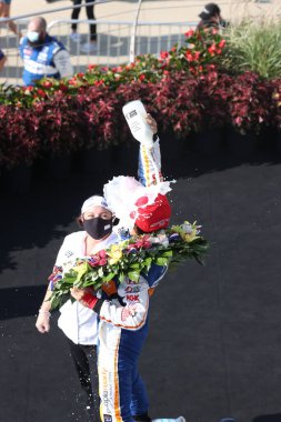 Tokyo, Japonya 'dan Takumo Sato (30) Indianapolis' te Indianapolis Motor Yarış Pisti 'nde Indianapolis 500' ü kazandı..