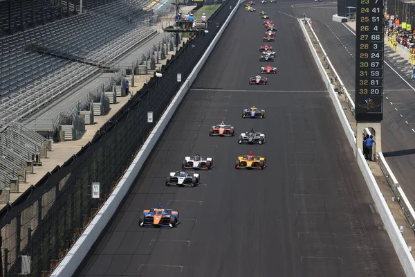 Team Ntt Indycar Series Scendono Pista Correre 500 Indianapolis Indianapolis — Foto Stock