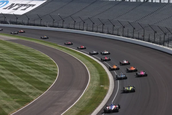 Team Ntt Indycar Series Scendono Pista Correre 500 Indianapolis Indianapolis — Foto Stock