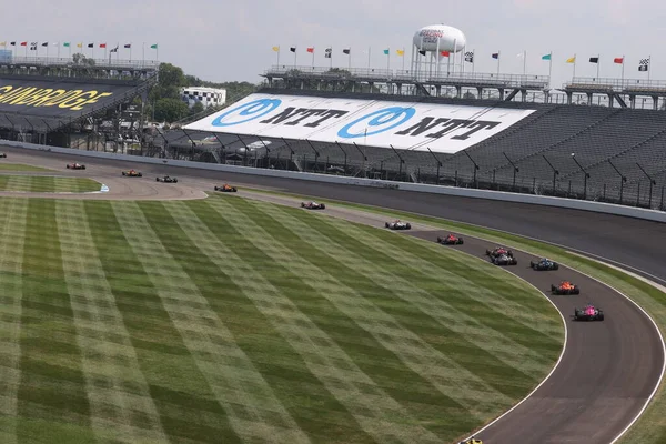 Team Ntt Indycar Series Scendono Pista Correre 500 Indianapolis Indianapolis — Foto Stock