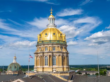 19 Temmuz 2020 - Des Moines, Iowa, ABD: Iowa State Capitol, ABD 'nin Iowa eyaletinin başkenti. öntanımlı