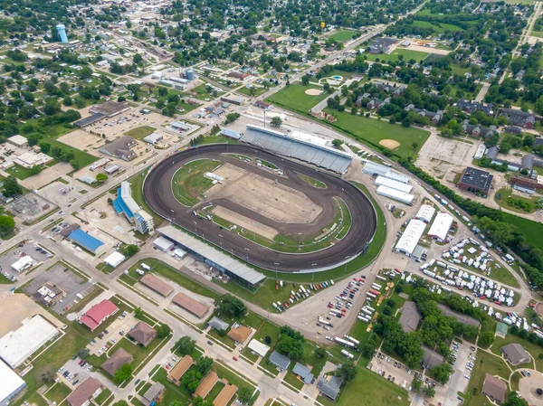 Juli 2020 Knoxville Iowa Usa Knoxville Raceway Ist Eine Halbbankierte — Stockfoto