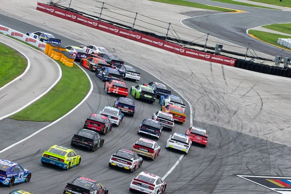 Fahrer Kämpfen Auf Dem Daytona Road Course Auf Dem Daytona — Stockfoto