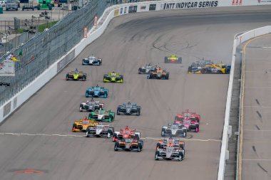 ABD 'li ALEXANDER ROSSI (27), Madison, Illinois' deki World Wide Technology Raceway 'de Bommarito Otomotiv Grubu 500 sırasında kaza yaptı..