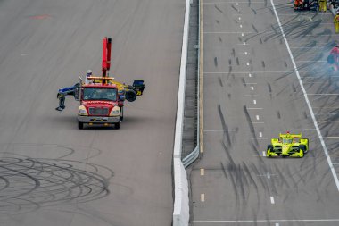 ABD 'li ALEXANDER ROSSI (27), Madison, Illinois' deki World Wide Technology Raceway 'de Bommarito Otomotiv Grubu 500 sırasında kaza yaptı..