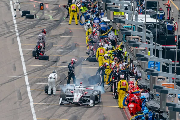 Josef Newgarden United States Přiveze Své Auto Provozu Během Bommarito — Stock fotografie