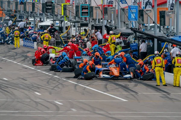 Ganassi Teammates Bring Cars Service Bommarito Automotive Group 500 World — Stock Photo, Image