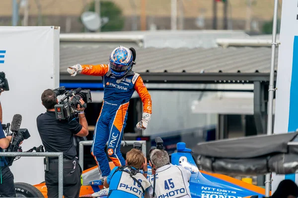 Scott Dixon Vence Bommarito Automotive Group 500 World Wide Technology — Fotografia de Stock