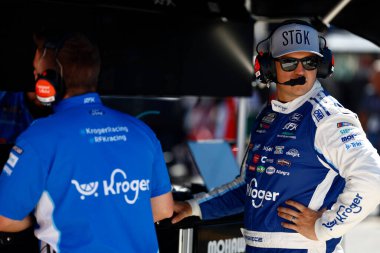 RYAN PREECE (60) of Berlin, CT gets ready to practice for the Bass Pro Shops Night Race in Bristol, TN.