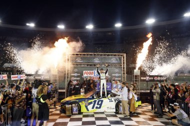 NASCAR Xfinity Series driver, ARIC ALMIROLA (19), wins the Food City 300 at Bristol Motor Speedway in Bristol, TN. 