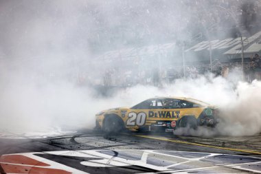 NASCAR Cup Series driver, CHRISTOPHER BELL (20) of Norman, OK, wins the Bass Pro Shops Night Race at Bristol Motor Speedway in Bristol, TN. 