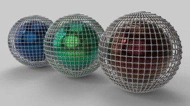 3D render. Soyut 3d şekiller.