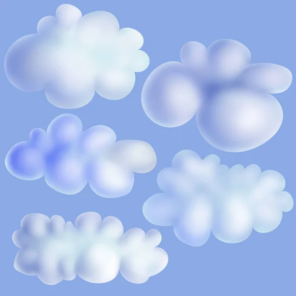 Nubes dibujadas. Ilustración . — Foto de Stock