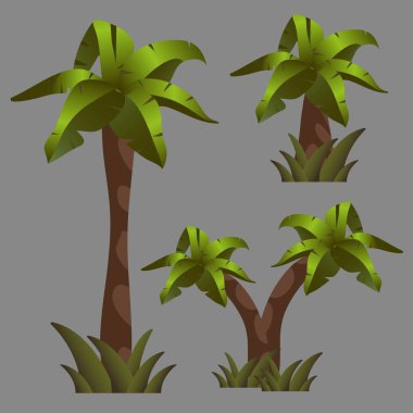 Vektör ağaçlar palmiye. 