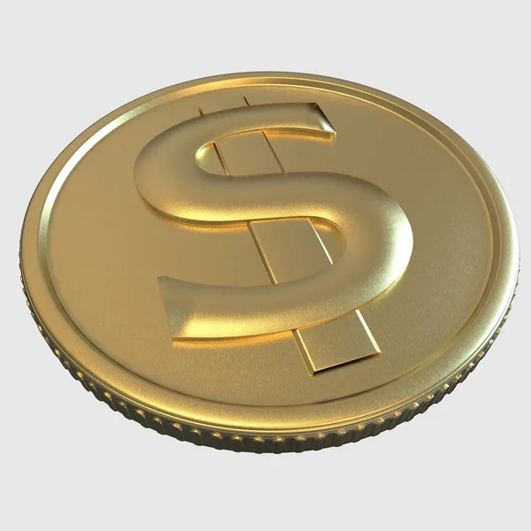 3D illustration, guldmynt i en stapel. — Stockfoto