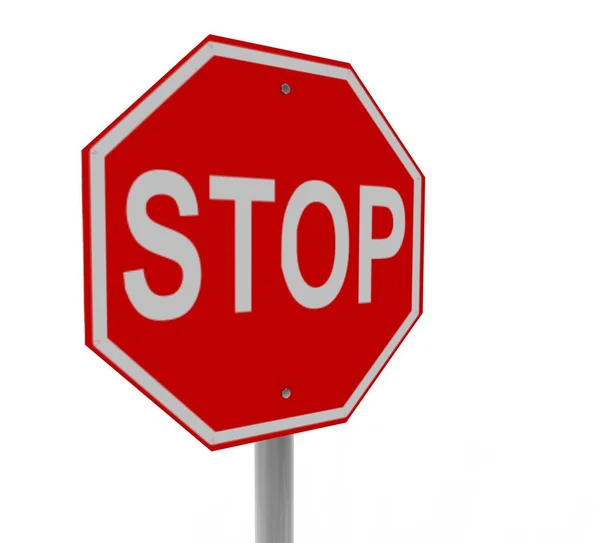 3d render, 3d ilustración de un stop sign . — Foto de Stock