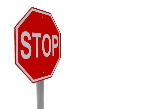 3D render, 3d illustratie van een stopbord. — Stockfoto