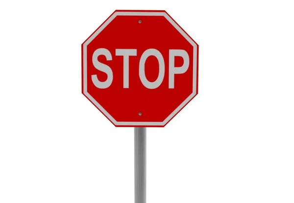3d render, 3d ilustración de un stop sign . — Foto de Stock