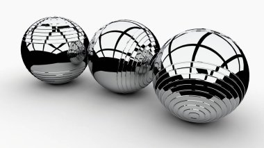 3D görüntü soyut topları. 3D render arka plan hacimsel küreler. 