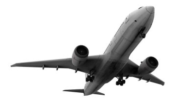 3D Resim, 3d render. 3D görüntü. Uçak, Havaalanı, Boeing. 