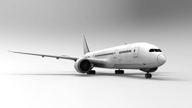 3D Resim, 3d render. 3D görüntü. Uçak, Havaalanı, Boeing. 