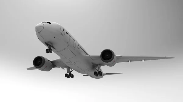 3d illustration, 3d render. 3D image. Airplane, airport, Boeing. — Stock Photo, Image