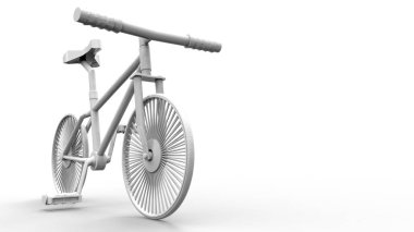 hafif bir arka planda 3D Bisiklet. 3D render. 3B görüntü. 