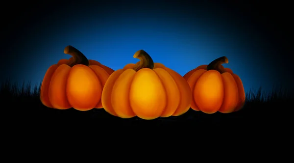 Illustrazione Zucca Modello Luminoso Zucche Uno Sfondo Semplice — Foto Stock