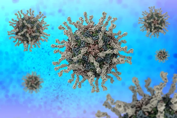 Modelo Informático Poliovirus Humano Poliovirus Infecta Los Niños Causa Poliomielitis — Foto de Stock
