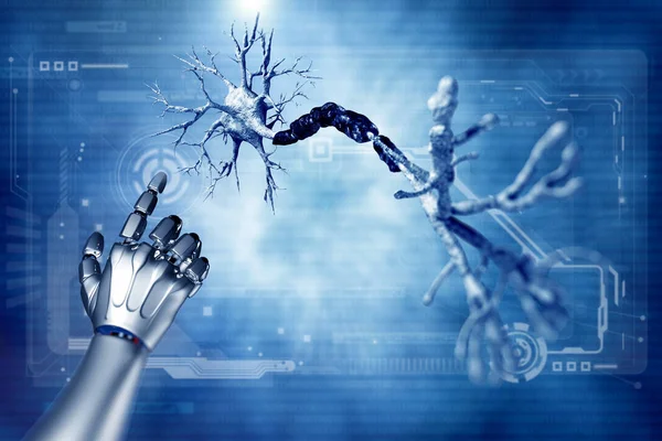 3D çizim nöron güzel fon insan hücrelerinin