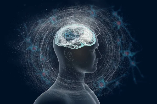 人間の脳とその機能 概念のビジョン — ストック写真
