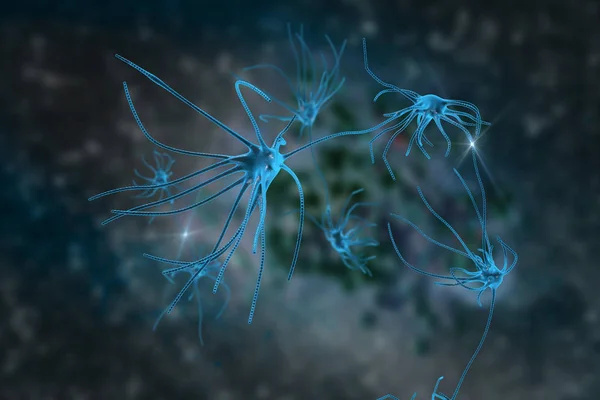ニューロン細胞脳科学 イラストレーションの背景に — ストック写真