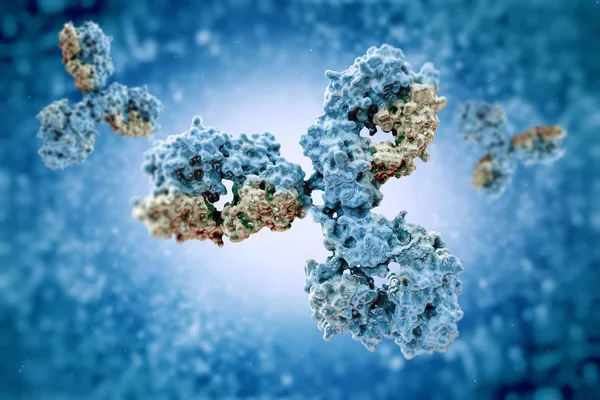 Цифровое Изображение Реальных Клеточных Антител Используемых Борьбе Вирусом — стоковое фото